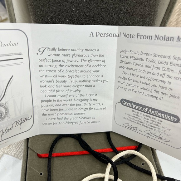 Nolan Miller Pave Circle Pendant Necklace Set – 16", 4 Cords, Box & Certificate - Picture 10 of 12